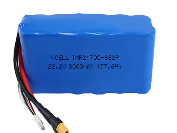 22.2V 8000mAh 6S2P 21700 Rechargeable Li-Ion Battery