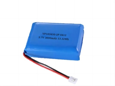  3.7V 3600mAh VP103450-2P Rechargeable Li-Polymer Battery Pack