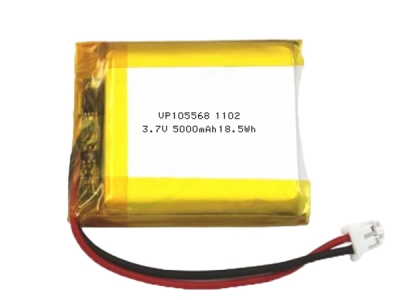 105568 3.7V 5000mAh 带保护电路板的锂聚合物软包电池