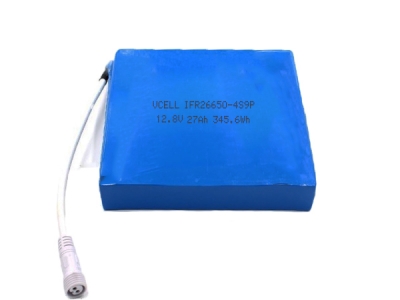 12V 27Ah IFR26650 Rechargeable LiFePO4 Battery Pack With BMS