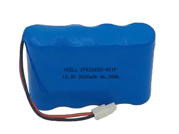 12.8V 3600mAh IFR26650 LiFePO4 Rechargeable Battery Pack