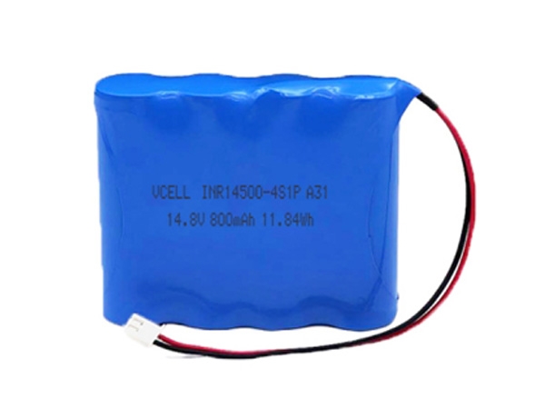 14.8V 800mAh 14500 Rechargeable Lithium Ion Battery Pack