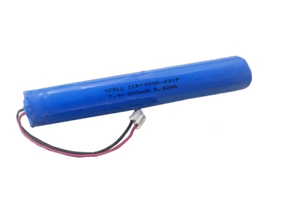 7.4V 800mAh ICR14500 Rechargeable Lithium Ion Battery Pack