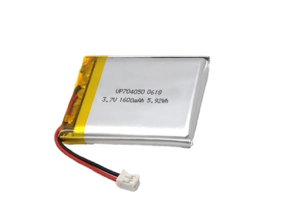 704050 3.7V 1600mAh LiPo Rechargeable Battery With Connector