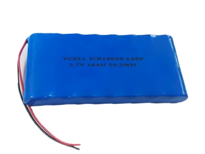 3.7V 16Ah 18650 1S8P Rechargeable Lithium Ion Battery Pack