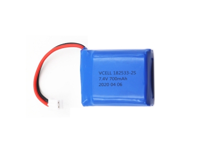 7.4V 700mAh 182533 2S Li Polymer Battery Pack 