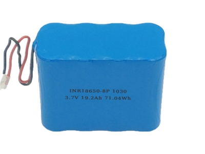 3.7V 19.2Ah 1S8P 18650 Lithium Ion Battery For GPS Tracker