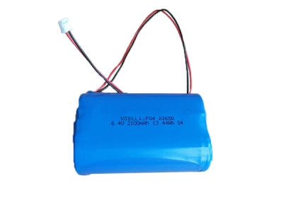 6.4V 22650 2100mAh Rechargeable LiFePo4 Battery Pack