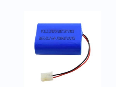 6.4V 3000MAH 26650 LiFePo4 Rechargeable Battery Pack