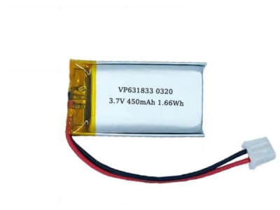 631833 3.7V 350mAh Rechargeable Lipo Battery