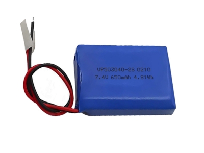 7.4V 650mAh VP503040-2S Rechargeable Lipo Battery For Photo Printer