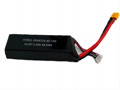 VCELL 14.8V 3300mAh 6544125-4S Lipo Rechargeable Battery Pack 