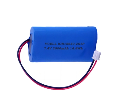 7.4V 2000mAh 2S1P 18650 Rechargeable Li-Ion Battery