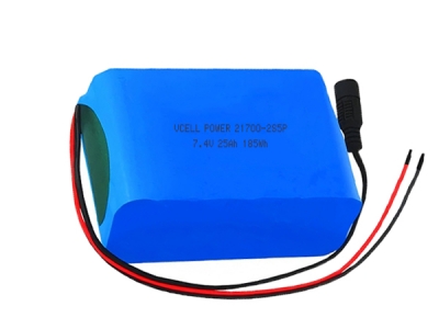 7.4V 25Ah 2S5P 21700 Rechargeable Lithium Ion Battery With BMS