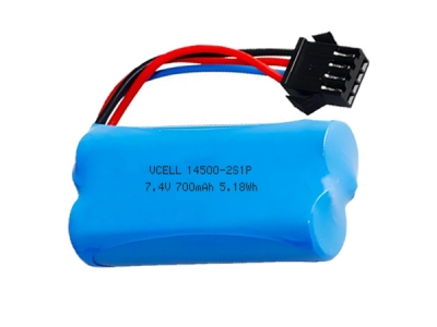 7.4V 700mAh 14500 Rechargeable Lithium Ion Battery Pack For RC Car Boat 