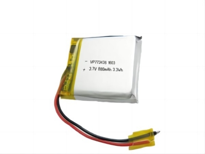 VP773436 3.7V 880mAh rechargeable Li-Polymer Battery With Connector