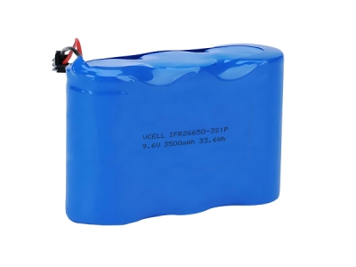 9.6V 3500mAh IFR26650 3S1P Lifepo4 Rechargeable Battery Pack