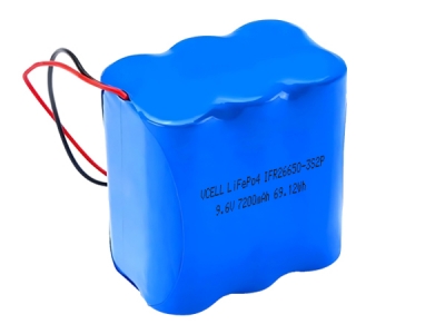 9.6V 7200mAh IFR26650 LiFePo4 Rechargeable Battery Pack