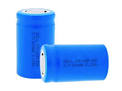 ICR16280 3.7V 600mAh Li-Ion Battery Cell