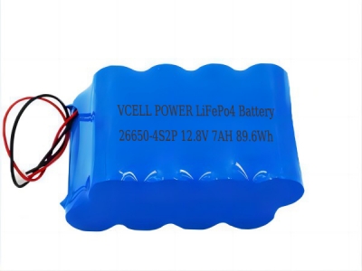 VP 12V 7AH IFR26650 4S2P Rechargeable LiFePo4 Battery Pack