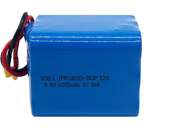 9.6V 6000mAh IFR18650 3S3P LiFePo4 Battery