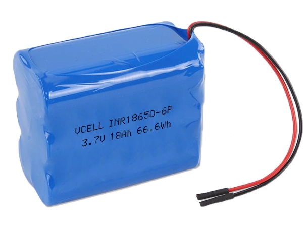 3.7V 18Ah 1S6P 18650 Rechargeable Lithium Battery
